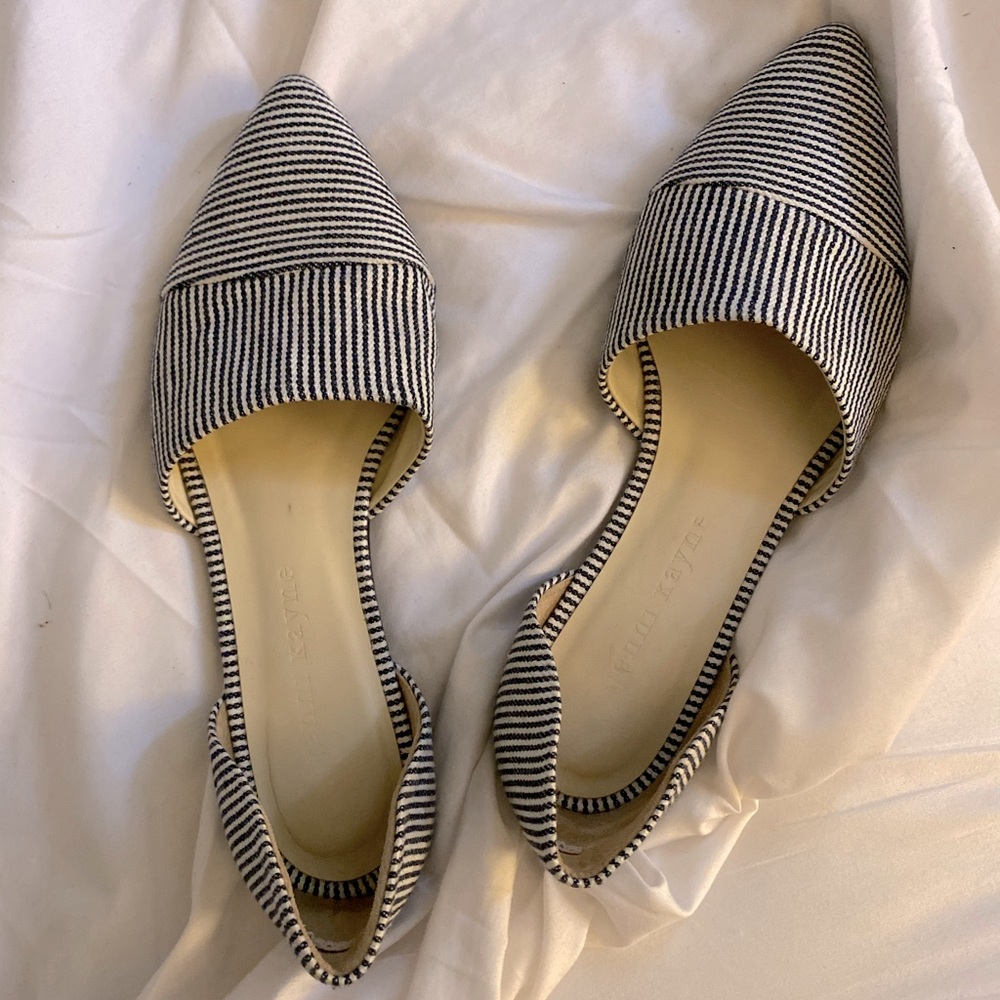 Jenni Kayne White Blue Stripped D’Orsay Sandals